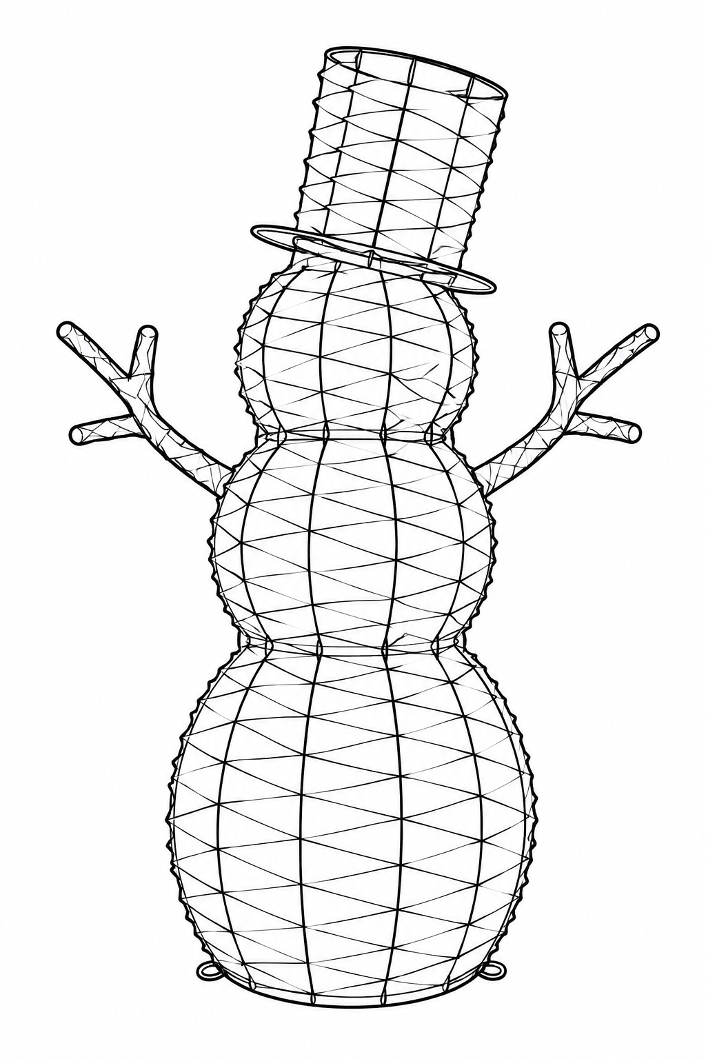 36" Warm Iridescent Lighted Snowman with Top Hat and Twig Arms, Battery Operated - media 19