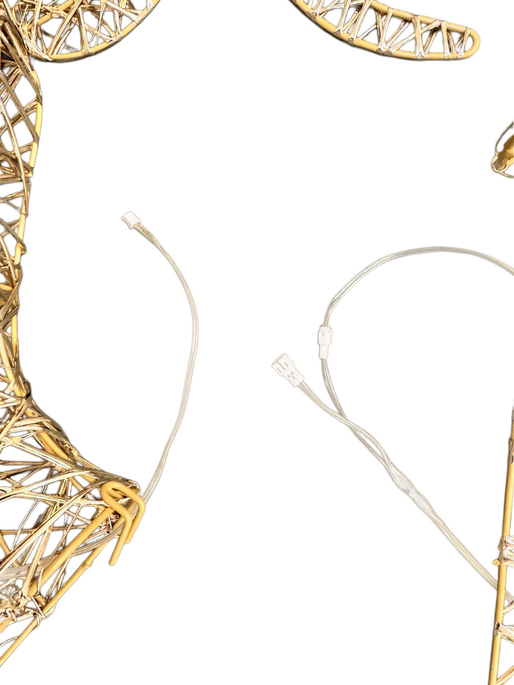 35" Gold Wire Lighted Reindeer with Antlers, Warm LED Lights, Battery Operated - media 17