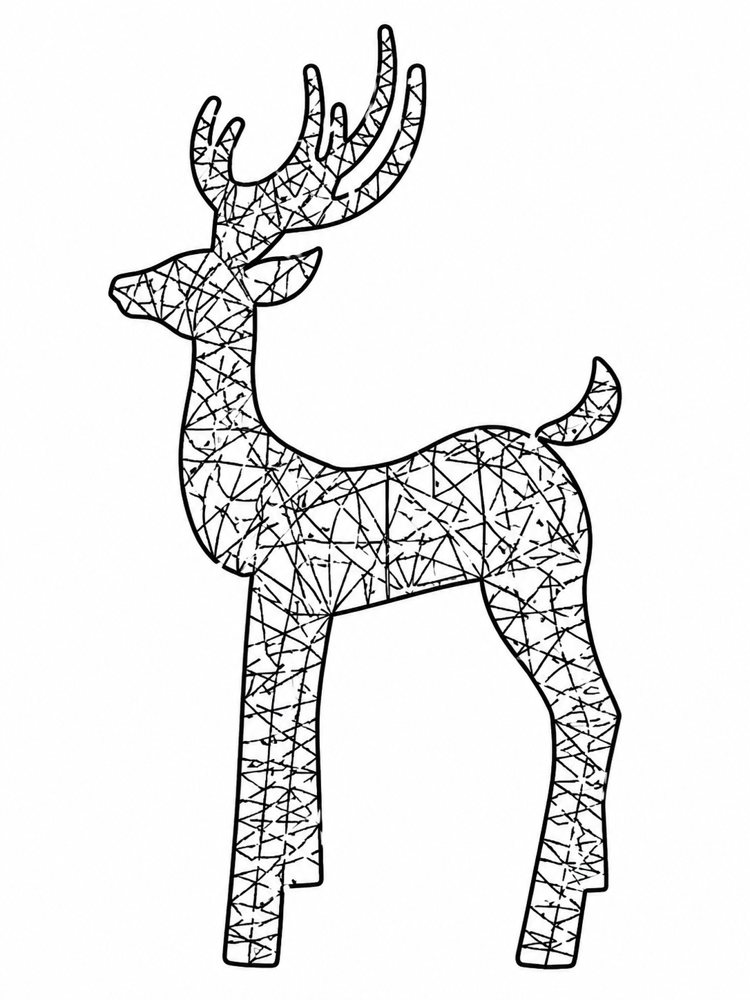 35" Gold Wire Lighted Reindeer with Antlers, Warm LED Lights, Battery Operated - media 22