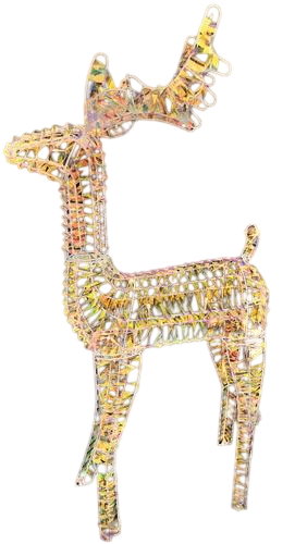 37" Multicolor Iridescent Reindeer with Antlers, Sparkling LED Lights, Battery Operated - media 14