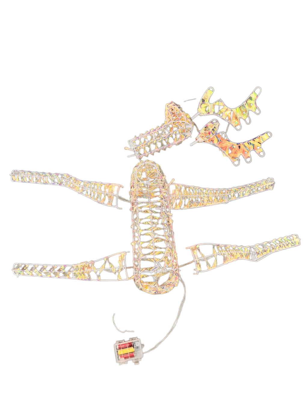 37" Multicolor Iridescent Reindeer with Antlers, Sparkling LED Lights, Battery Operated - media 15
