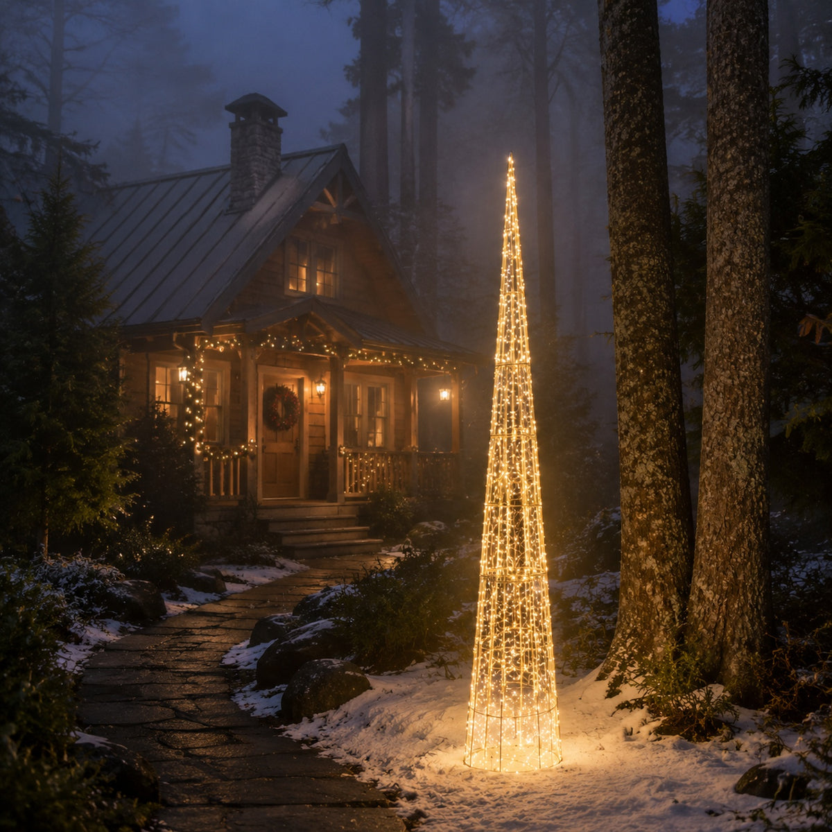 82 in. Christmas Tree Gold Wire - media 2