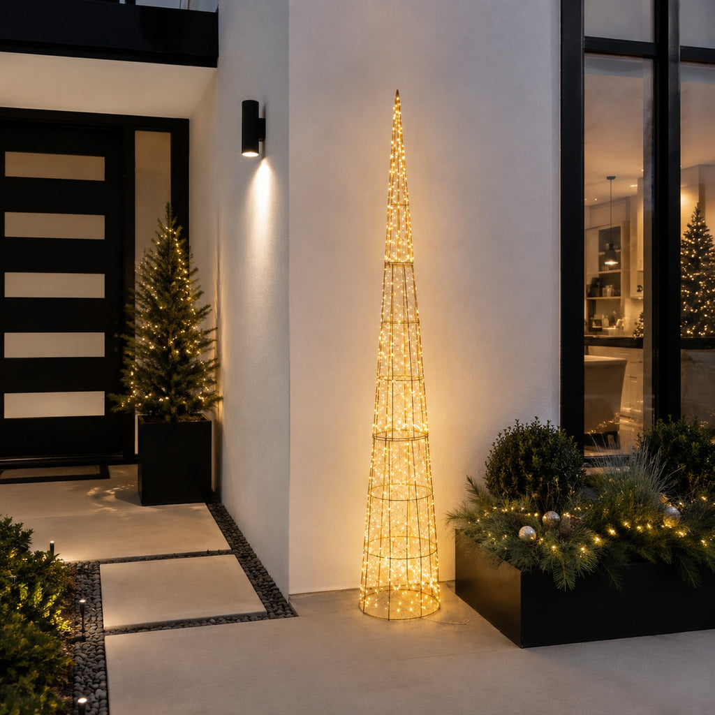 82 in. Christmas Tree Gold Wire - media 4