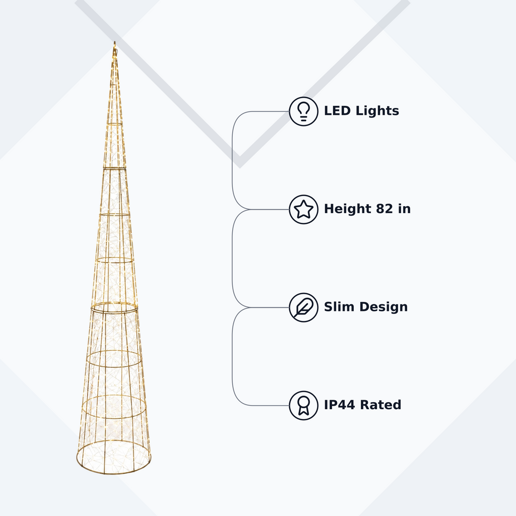 82 in. Christmas Tree Gold Wire - media 10