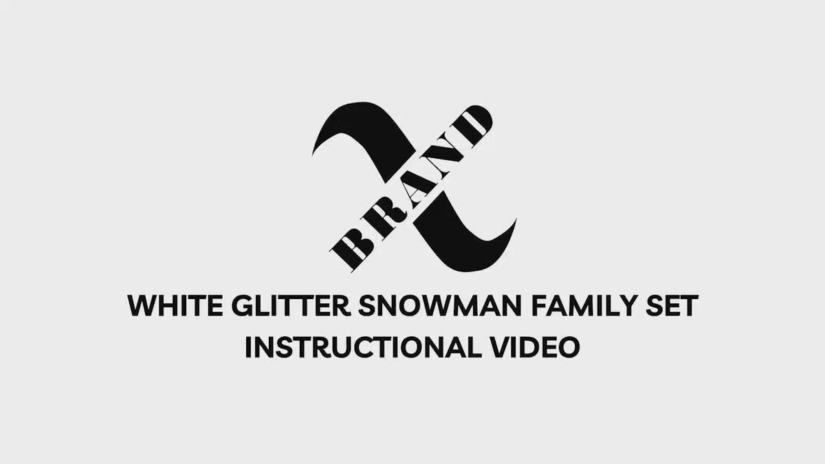42", 37", 24" White Glitter Snowman Family Set with Top Hats, Scarves, Warm White LED Lights - video 1