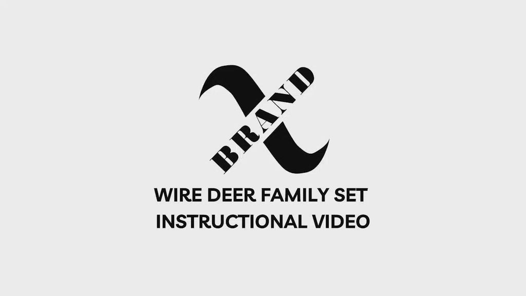 49", 43", 30" Champagne Gold Wire Deer Family Set with Warm White LED Lights, Red Bow Accents - video 1