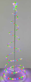72 in. Multicolor Lighted Spiral Cone Christmas Tree with Star Topper, Metal Frame Metal Frame - media 2