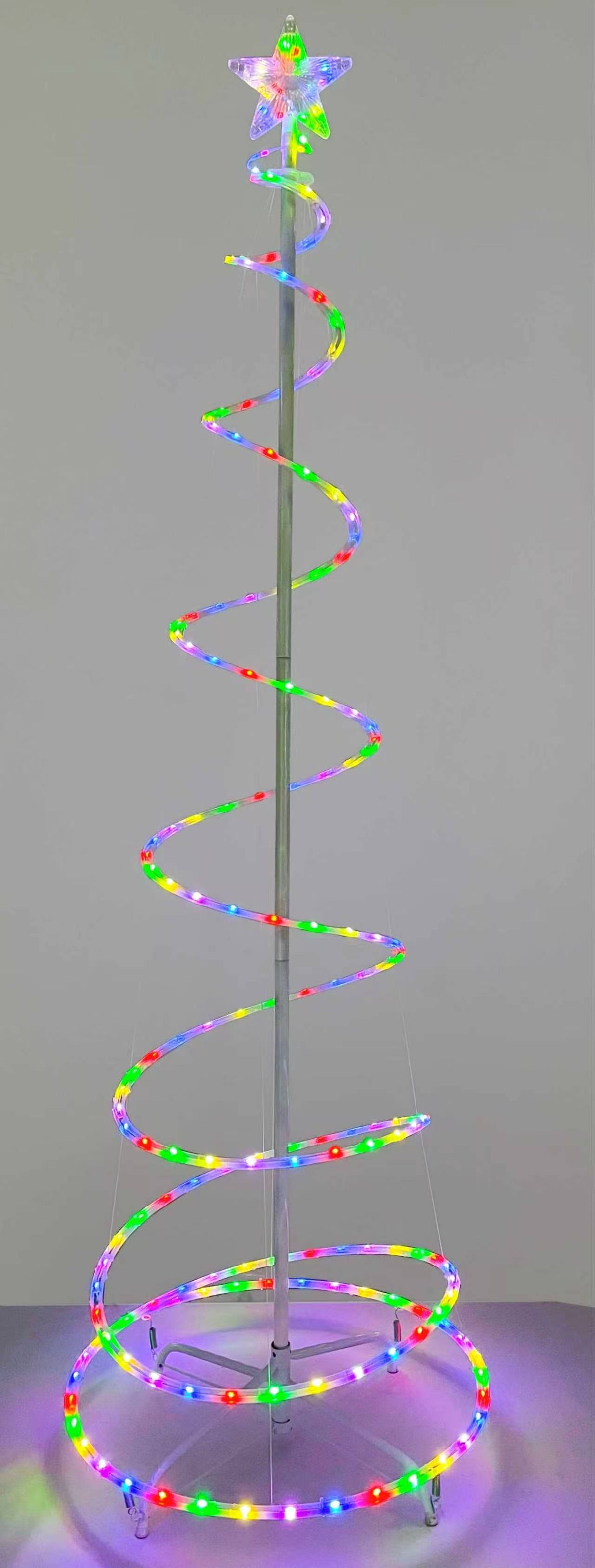 72 in. Multicolor Lighted Spiral Cone Christmas Tree with Star Topper, Metal Frame Metal Frame - media 2