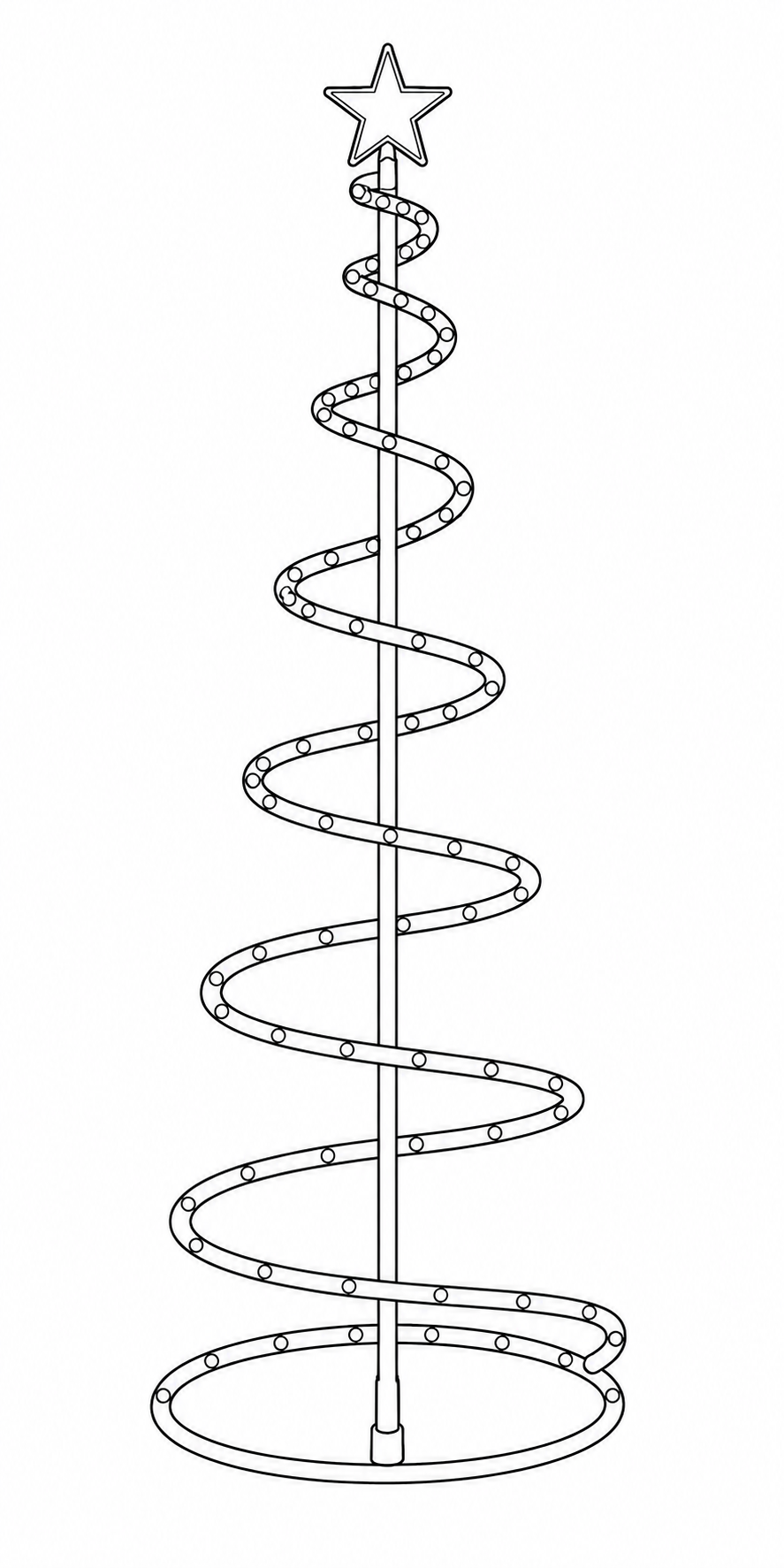 72 in. Multicolor Lighted Spiral Cone Christmas Tree with Star Topper, Metal Frame Metal Frame - media 18
