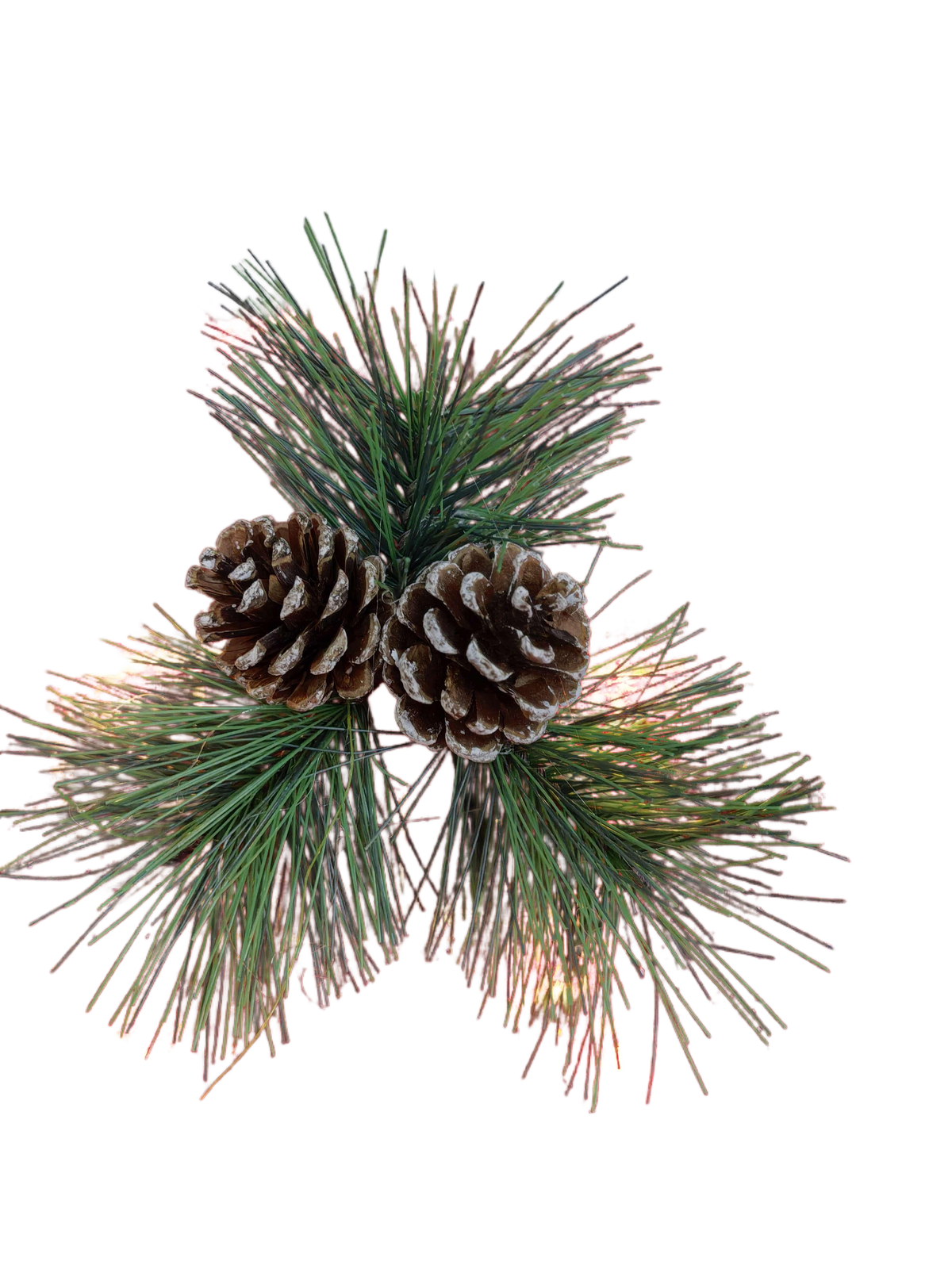 32" Red Fabric Lighted Ribbon Bow with Pinecones and Pine Sprigs, Warm LED Lights - media 10