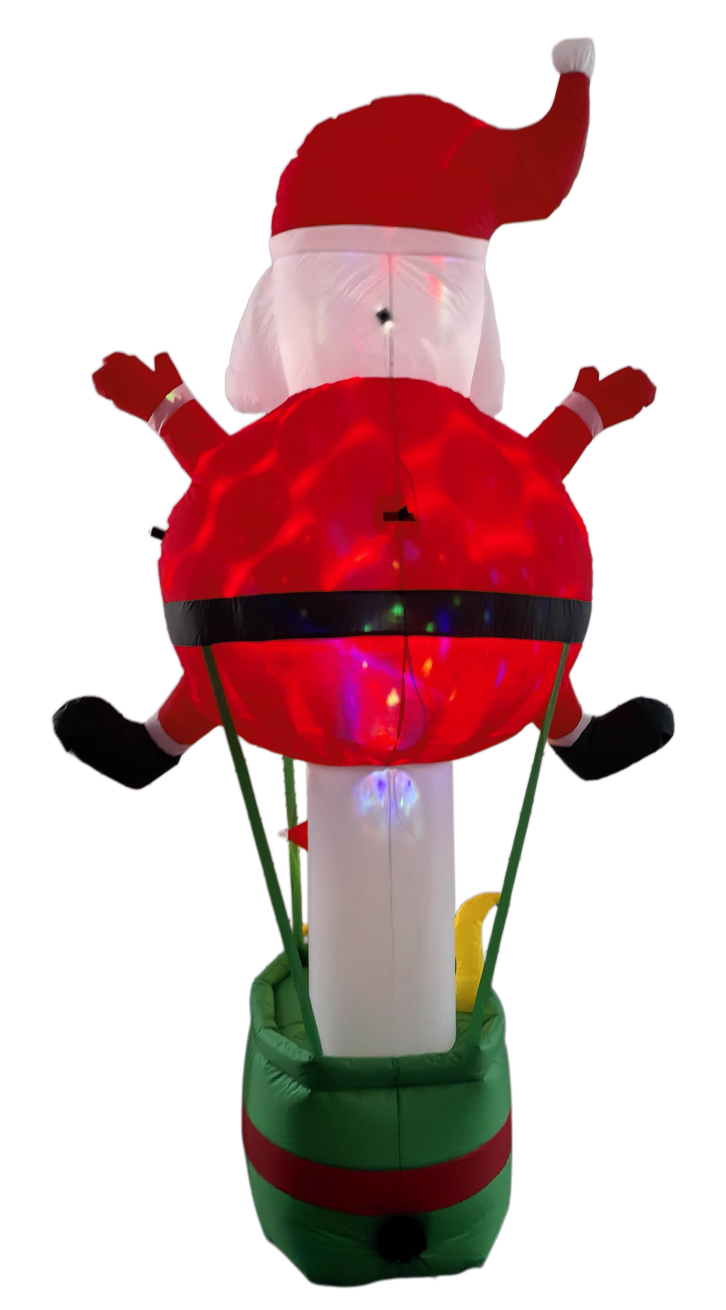 96 in. Lighted Inflatable Santa with Dinosaur Gift Box Christmas Yard Decoration - media 16