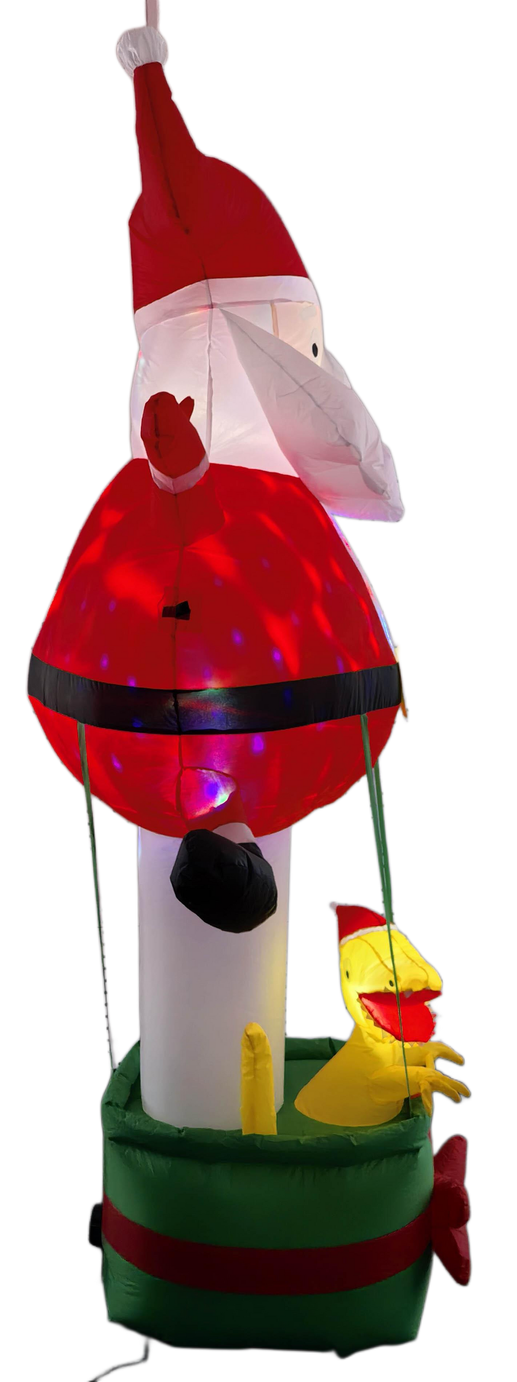 96 in. Lighted Inflatable Santa with Dinosaur Gift Box Christmas Yard Decoration - media 17